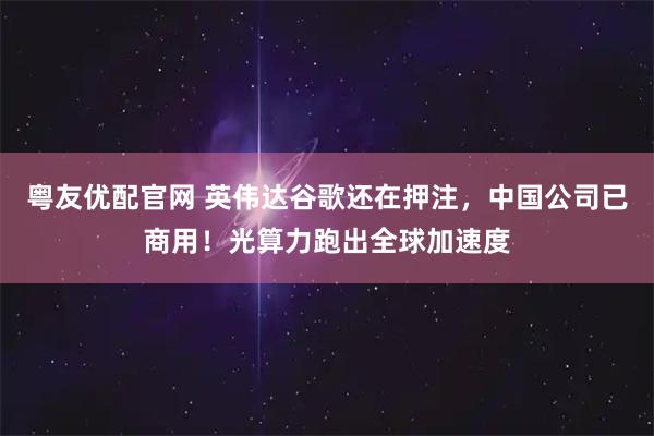粤友优配官网 英伟达谷歌还在押注，中国公司已商用！光算力跑出全球加速度